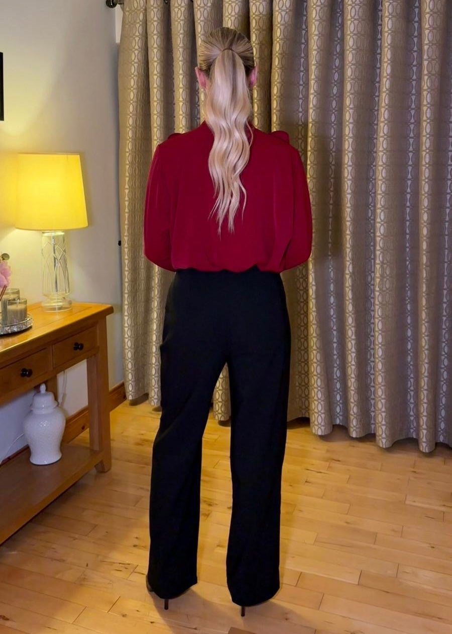 “Paris” Blouse In Burgundy