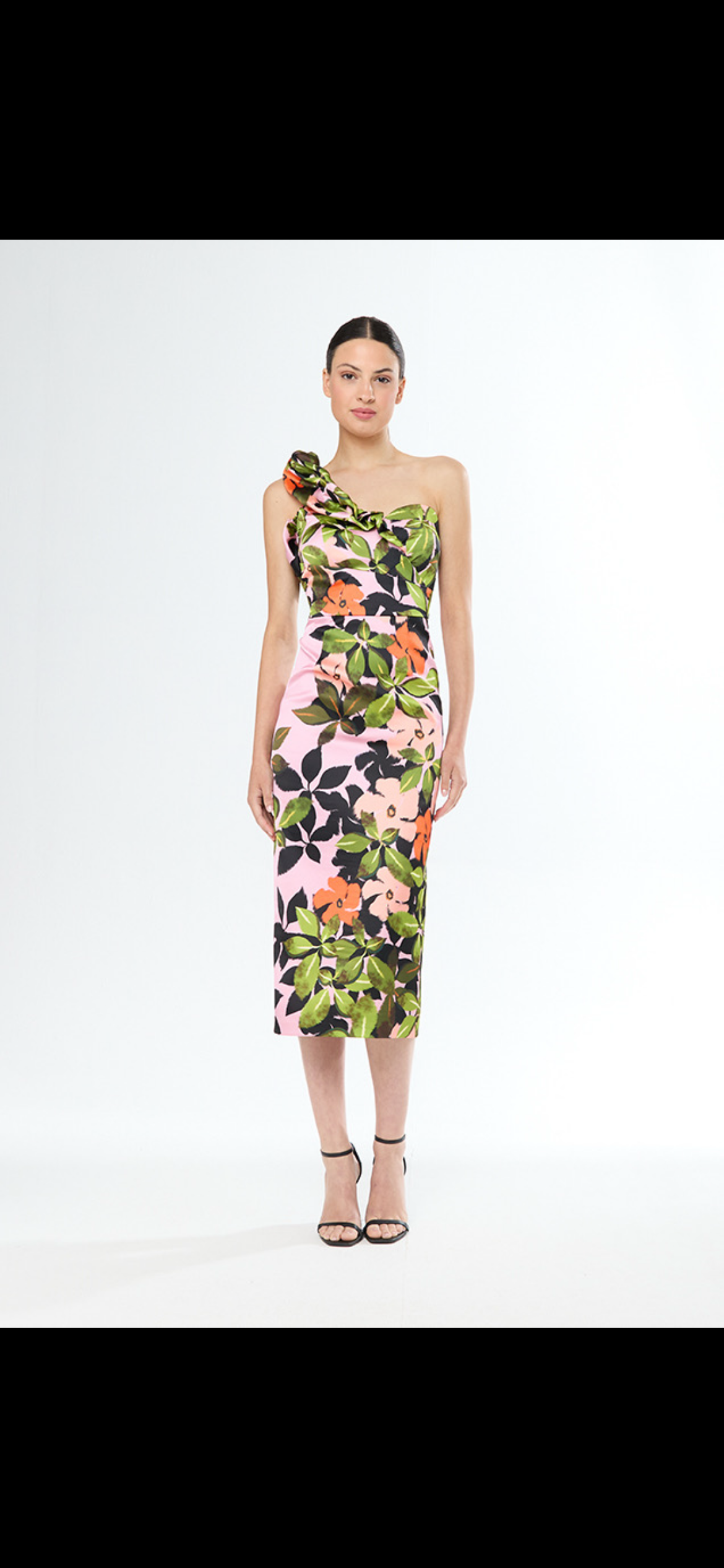 “Pippa” Dress In Pink And Green Floral Print