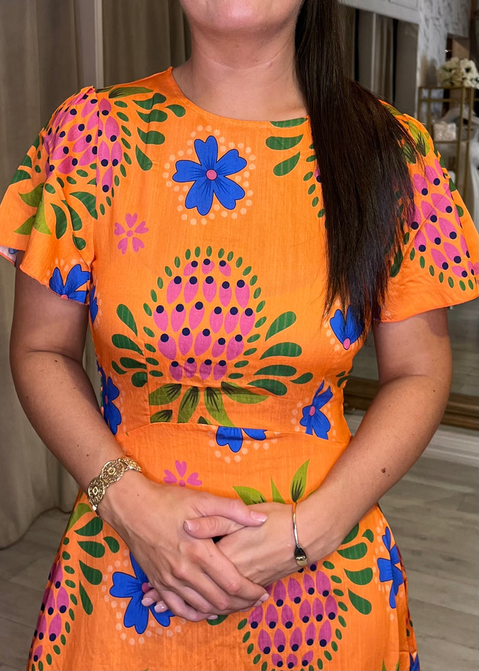 "Sally” Dress In Orange