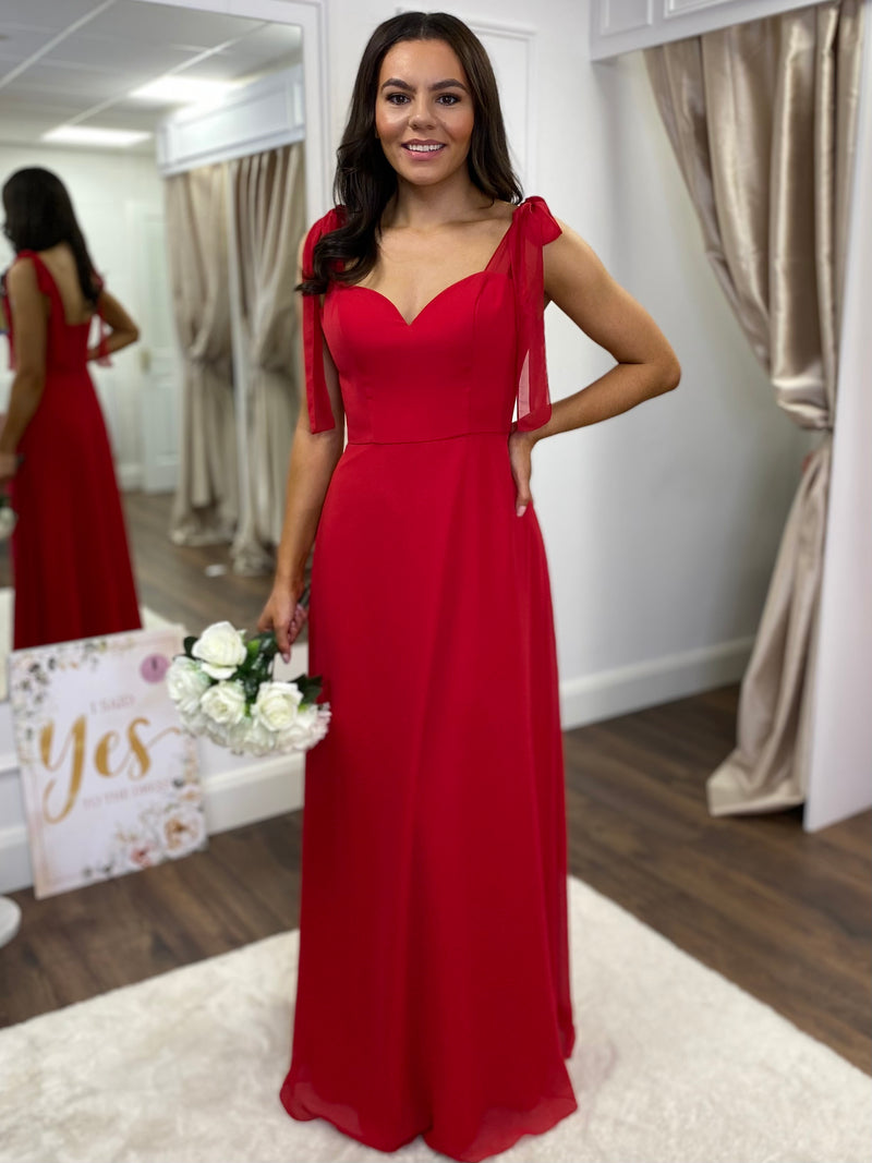 “Romy” Bridesmaid Dress In Rouge