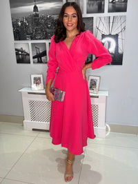 “Stacey” Wrap Dress In Pink