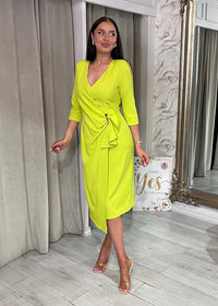"Lena" Dress In Lime Green