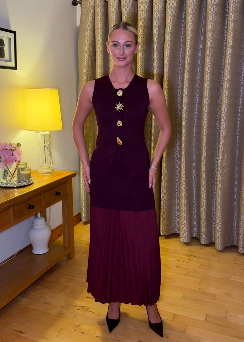 “Lexi” Two Piece In Burgundy