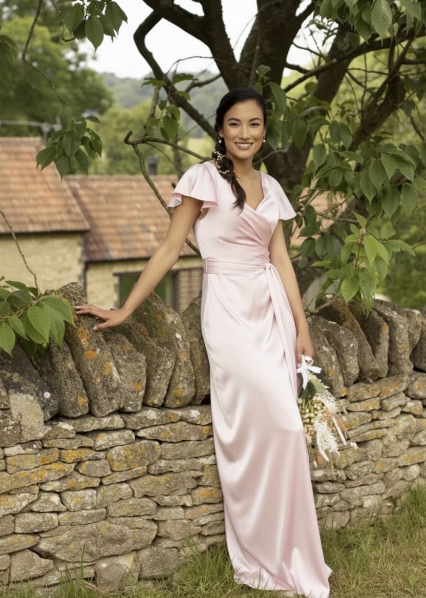 “Lara” Bridesmaid Dress In Blush