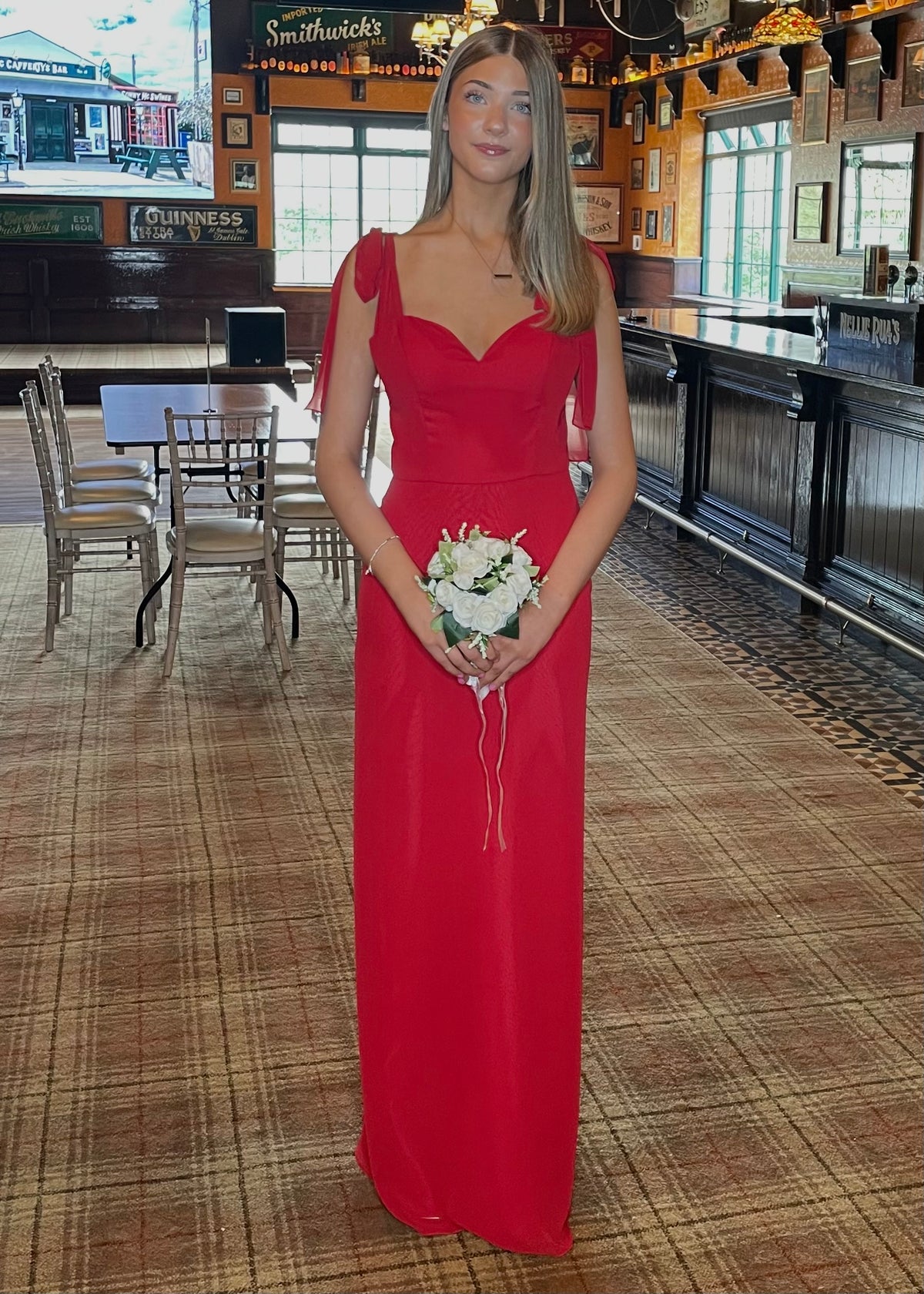 “Romy” Bridesmaid Dress In Rouge
