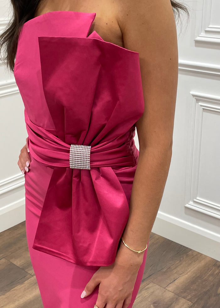 “Sienna” Bow Dress In Pink
