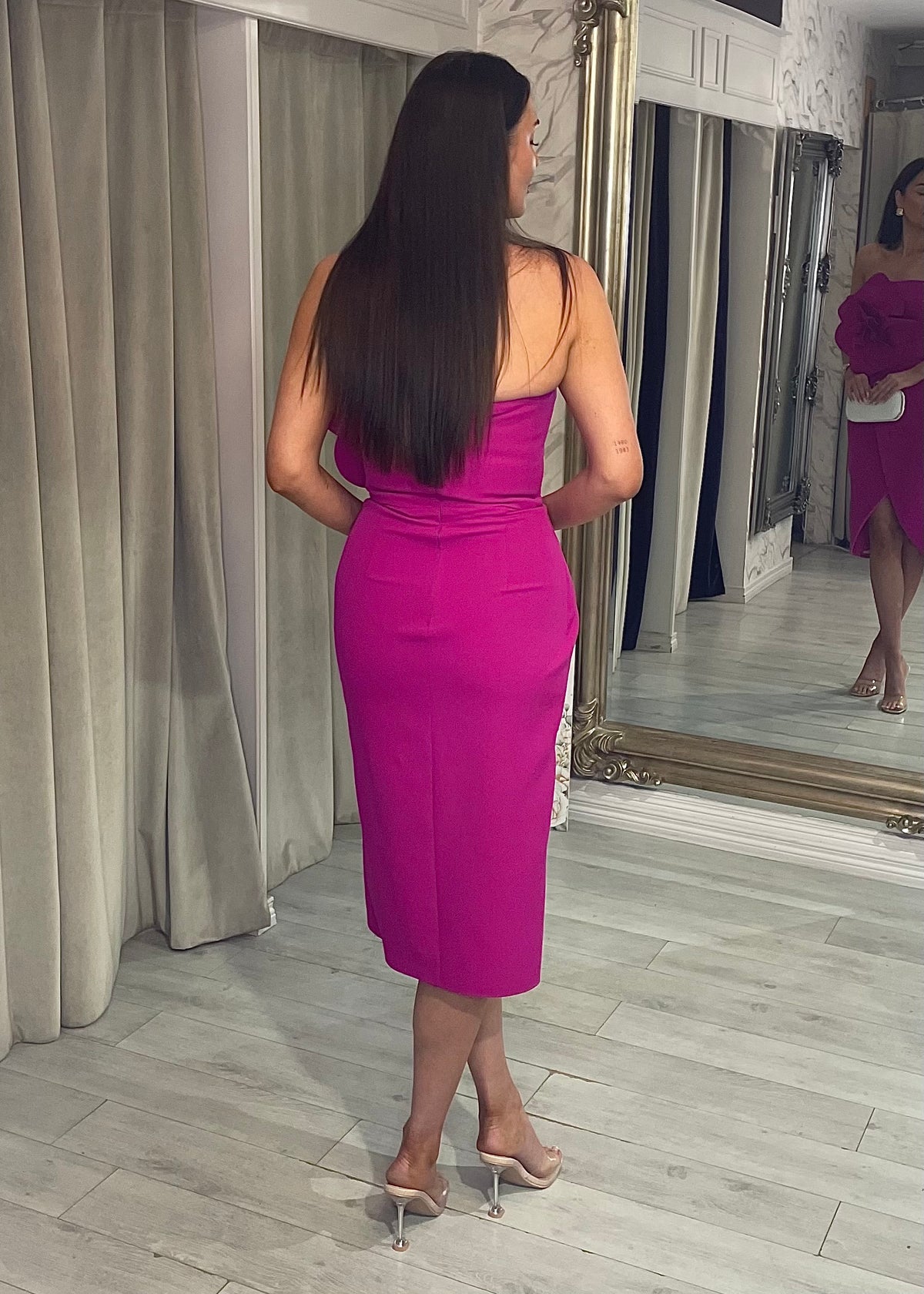 "Gabriela" Dress In Fuschia Pink