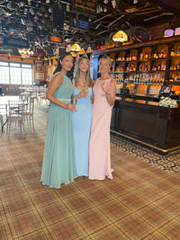 “Rumi” Bridesmaid Dress In Silver Fern
