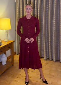 “Rita” Dress In Burgundy