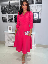 “Stacey” Wrap Dress In Pink