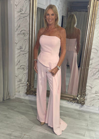 Blush Pink Two Piece With Side Drape