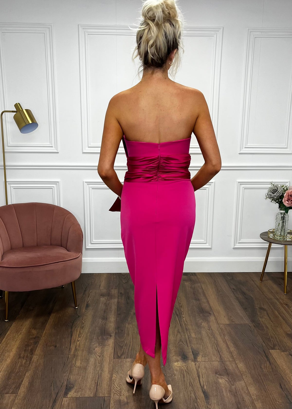 “Sienna” Bow Dress In Pink