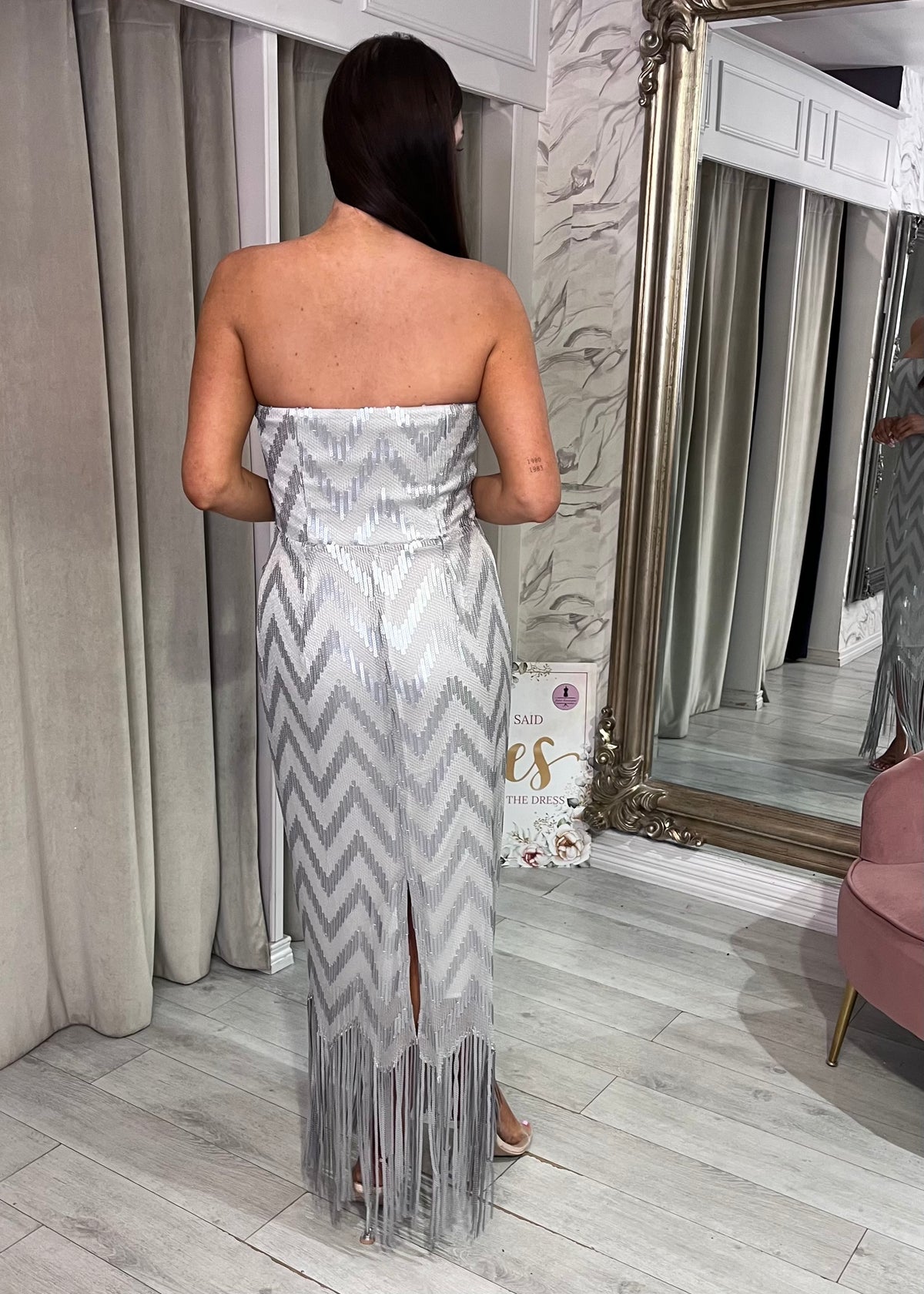 “Madison” Dress In Silver