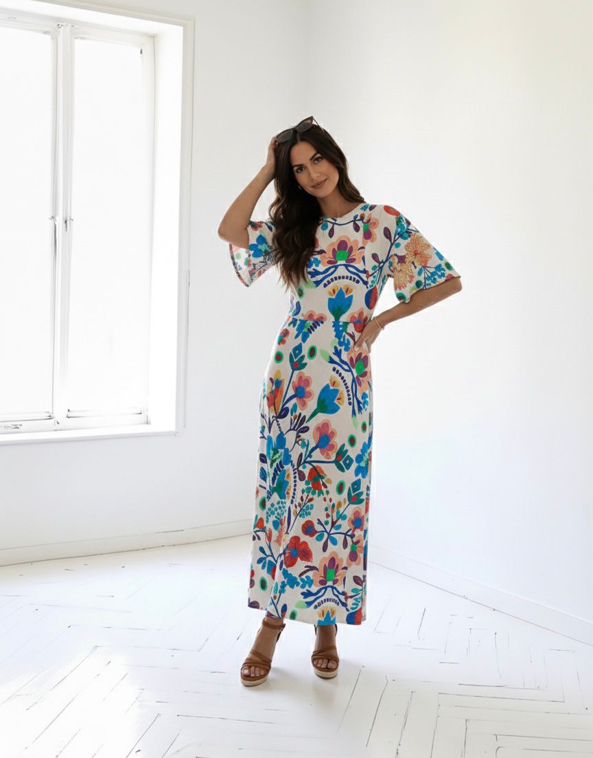 “Rebecca” Dress Multi Print