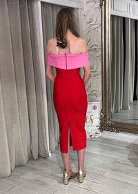"Remi" Dress In Red And Pink