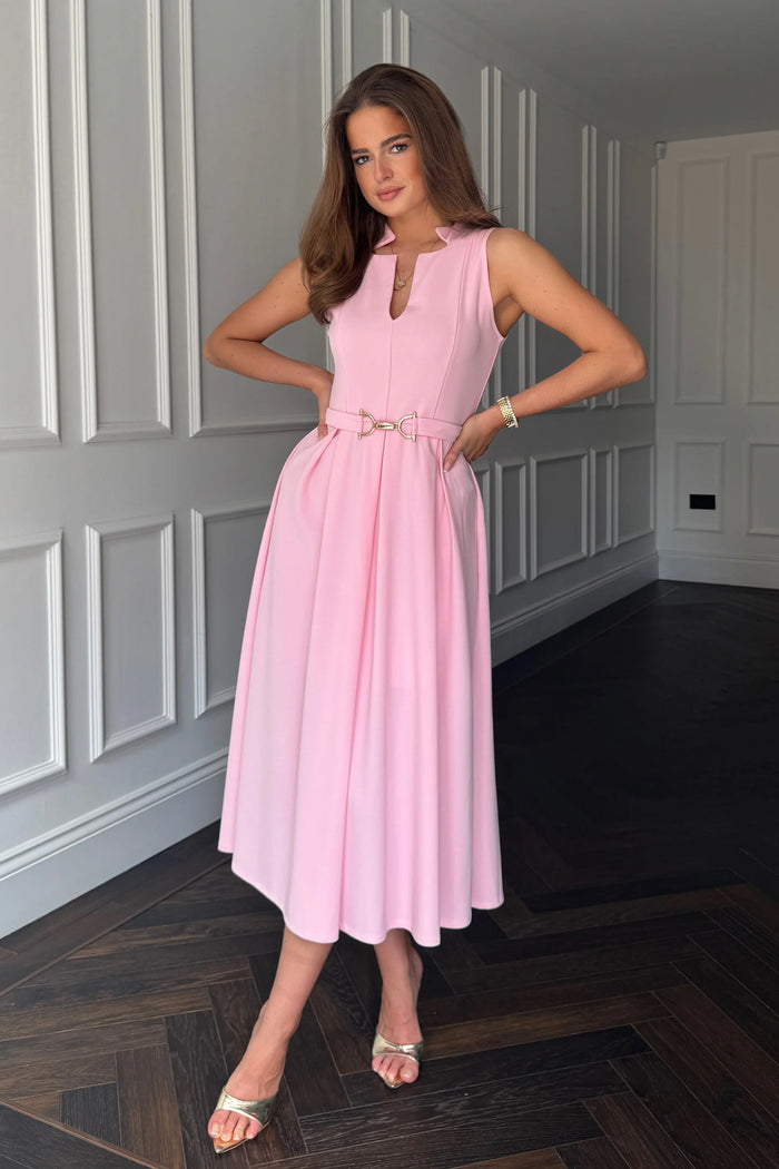 “Ameya” Dress In Baby Pink