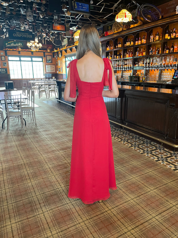 “Romy” Bridesmaid Dress In Rouge
