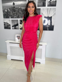 “Elena” Dress In Hot Pink