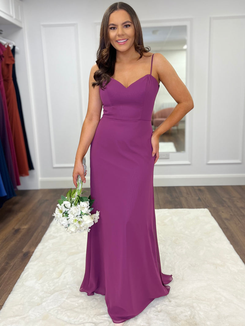 “Jodie” Bridesmaid Dress In Wildberry