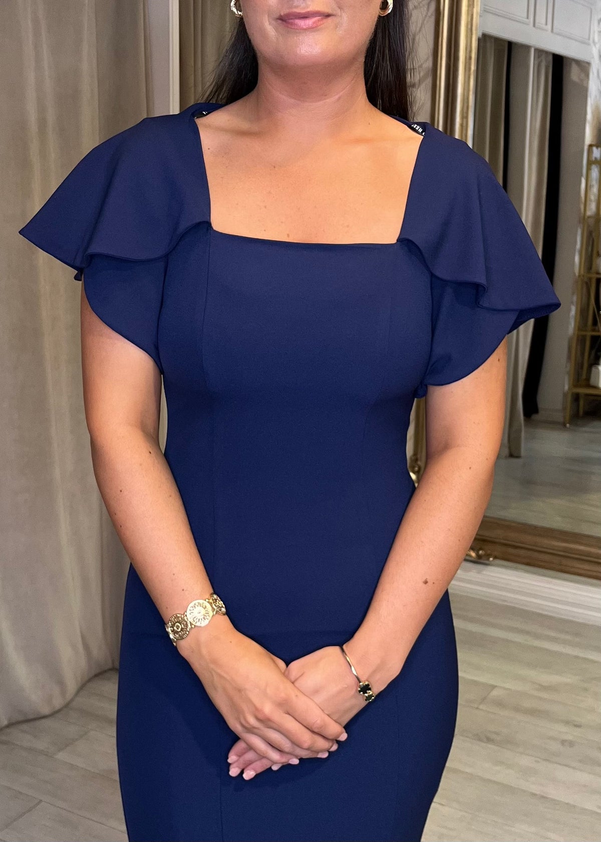 "Mona" Dress In Navy Blue