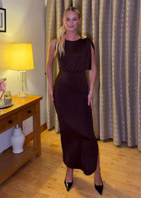 “Talia” Dress In Brown