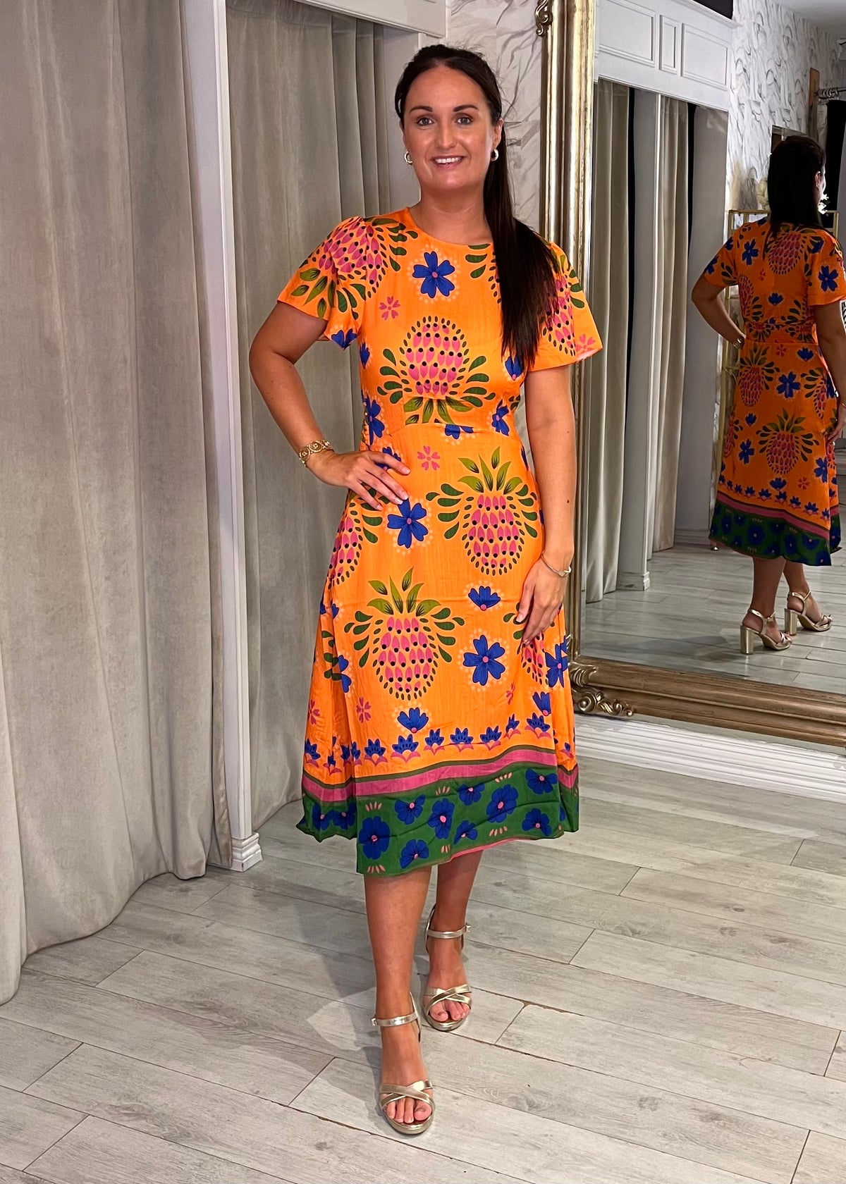 "Sally” Dress In Orange