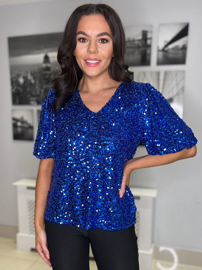 “Tara” Top In Royal Blue