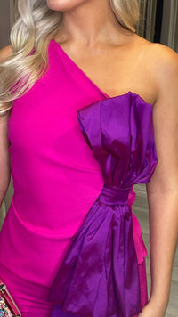 "Malak" Two Piece Set In Fuschia Pink