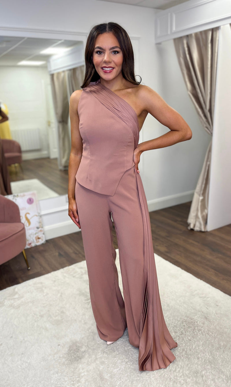 “Kiera” Jumpsuit in Dusty Pink