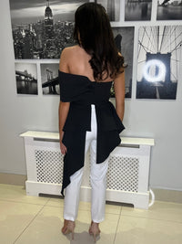 Black And White Two Piece With Feather Detail