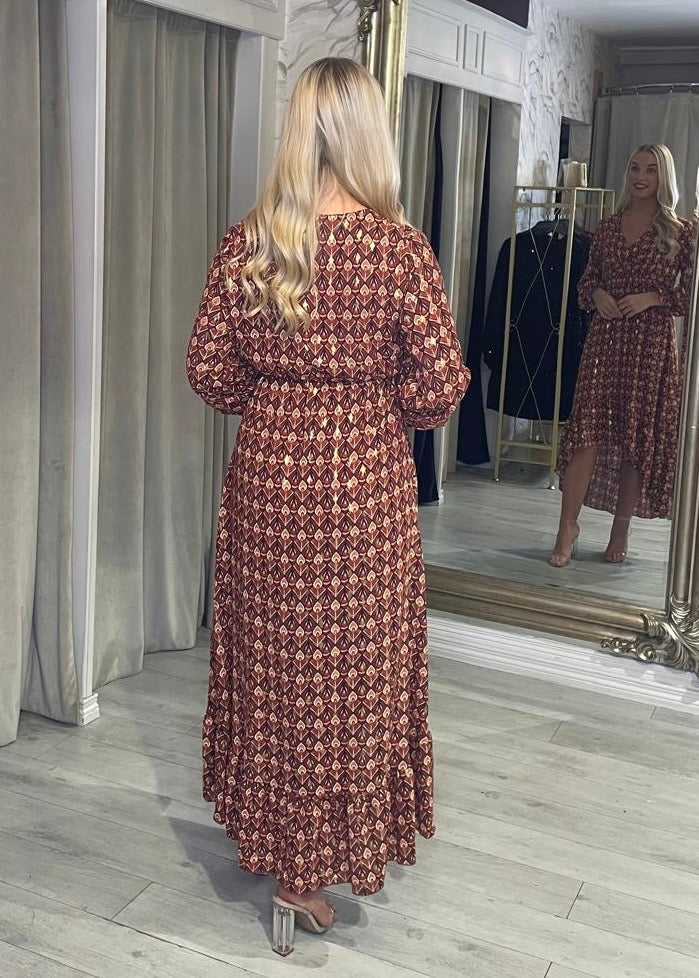 “Jasper” Dress In Rustic Print