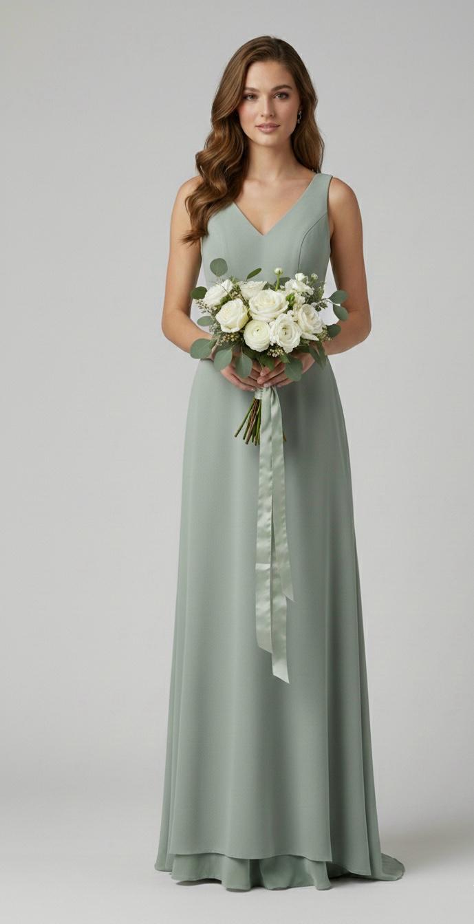 "Anna" Bridesmaid Dress In Sage
