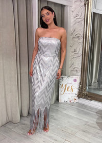“Madison” Dress In Silver