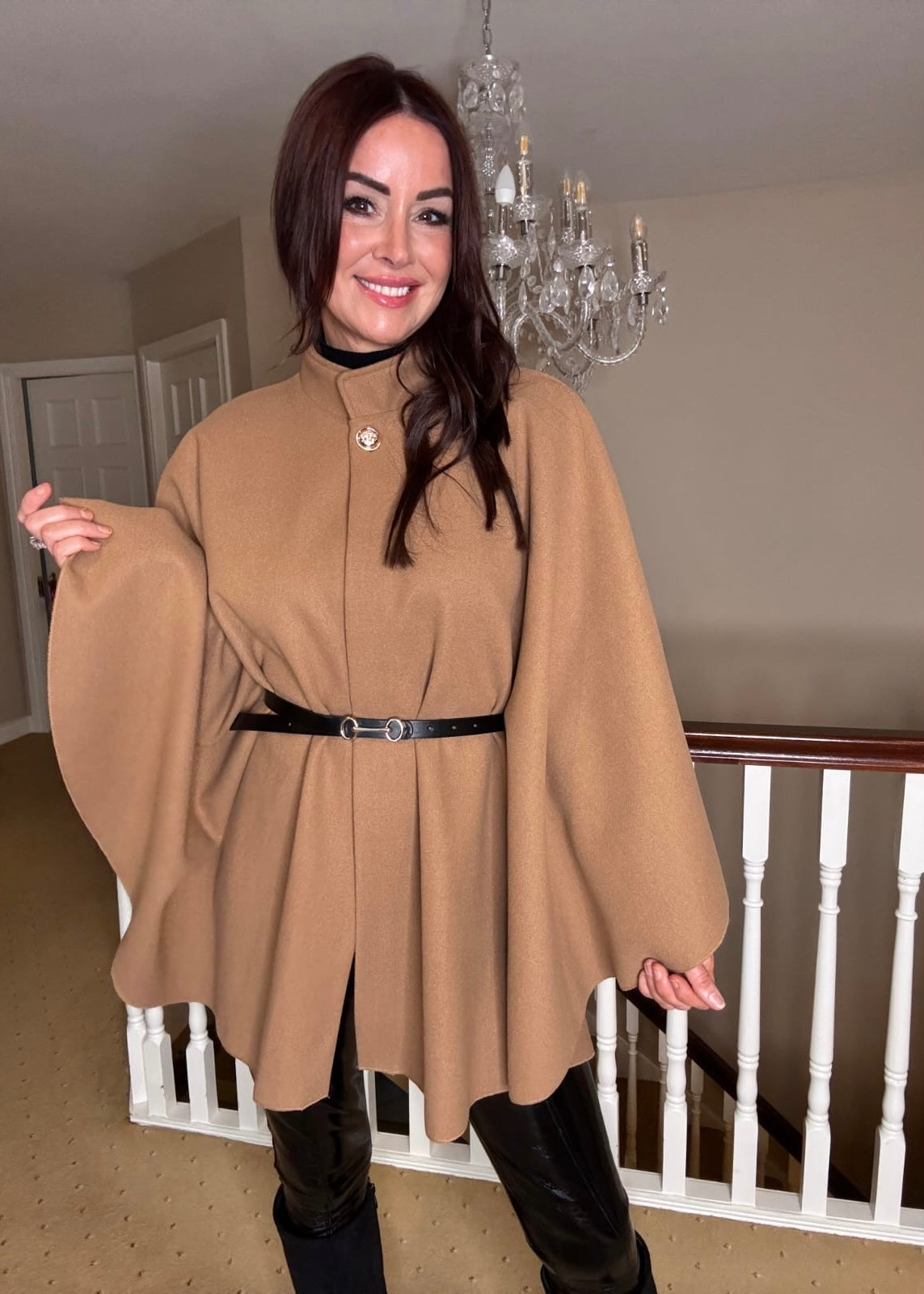 “Nelly” Cape In Taupe