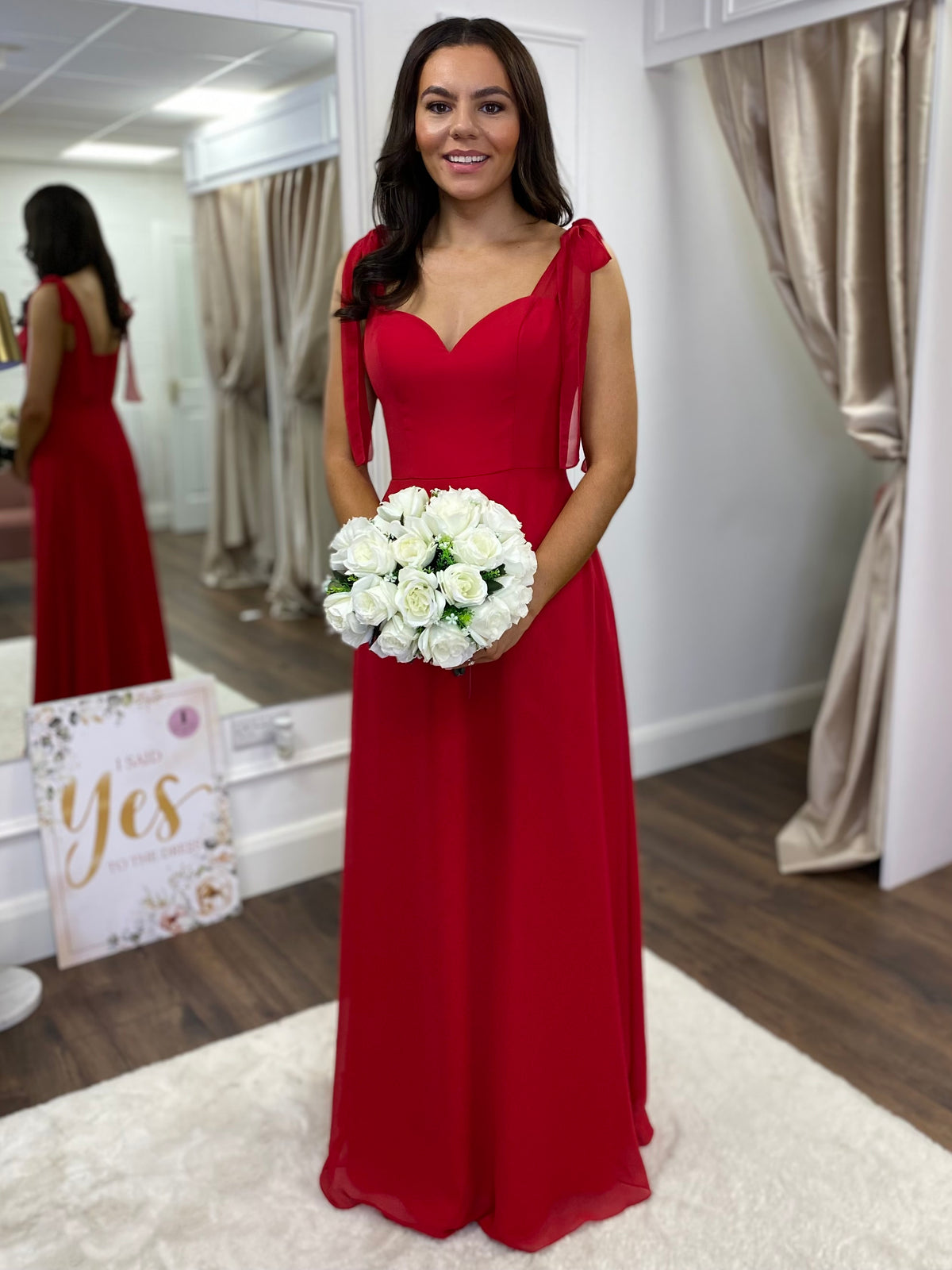 “Romy” Bridesmaid Dress In Rouge