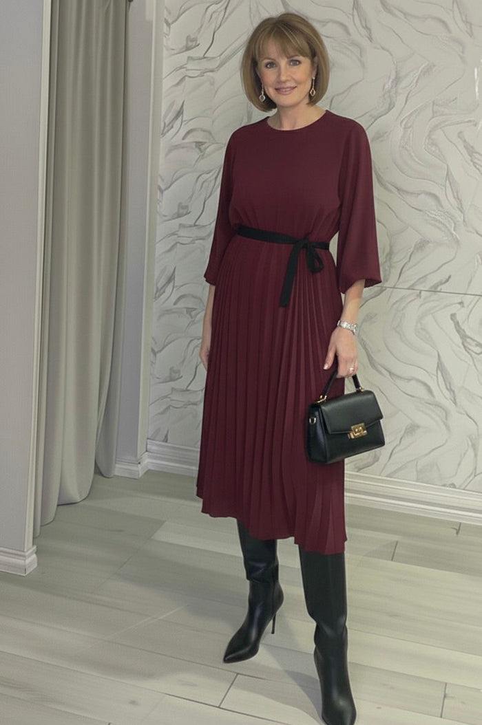 “Blair” Dress In Burgundy