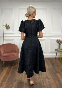 “Priya” Dress In Black Jacquard