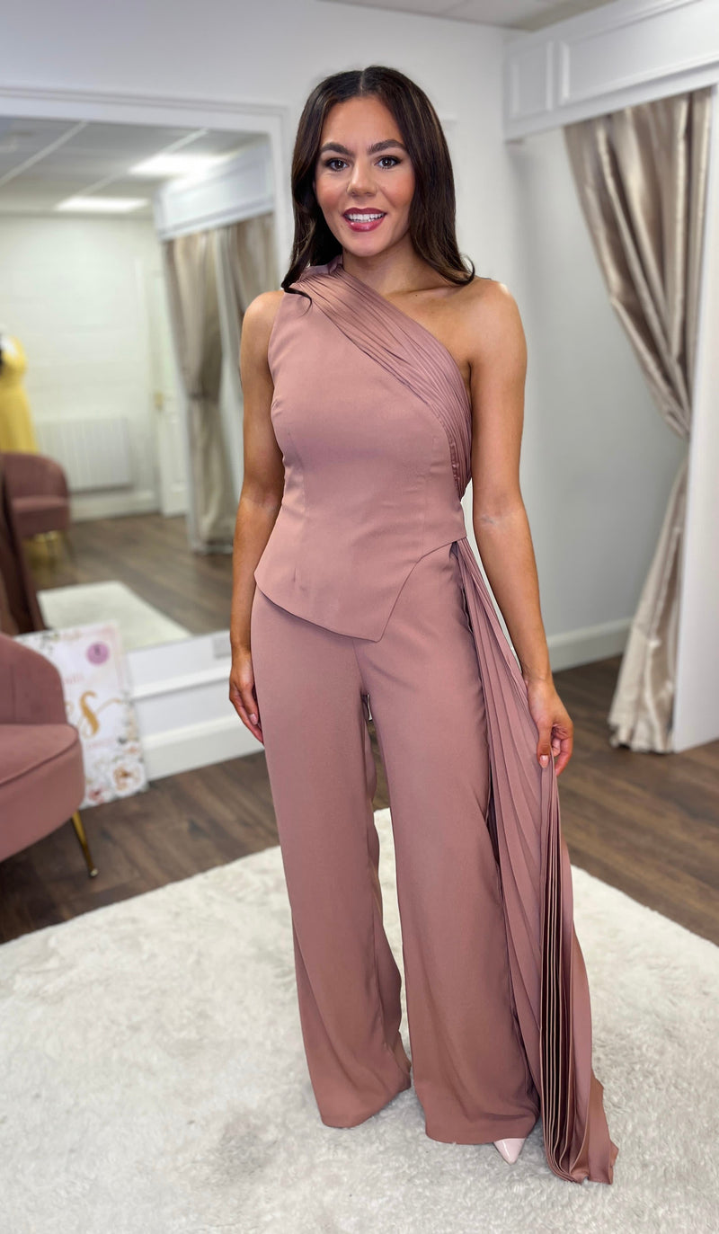 “Kiera” Jumpsuit in Dusty Pink