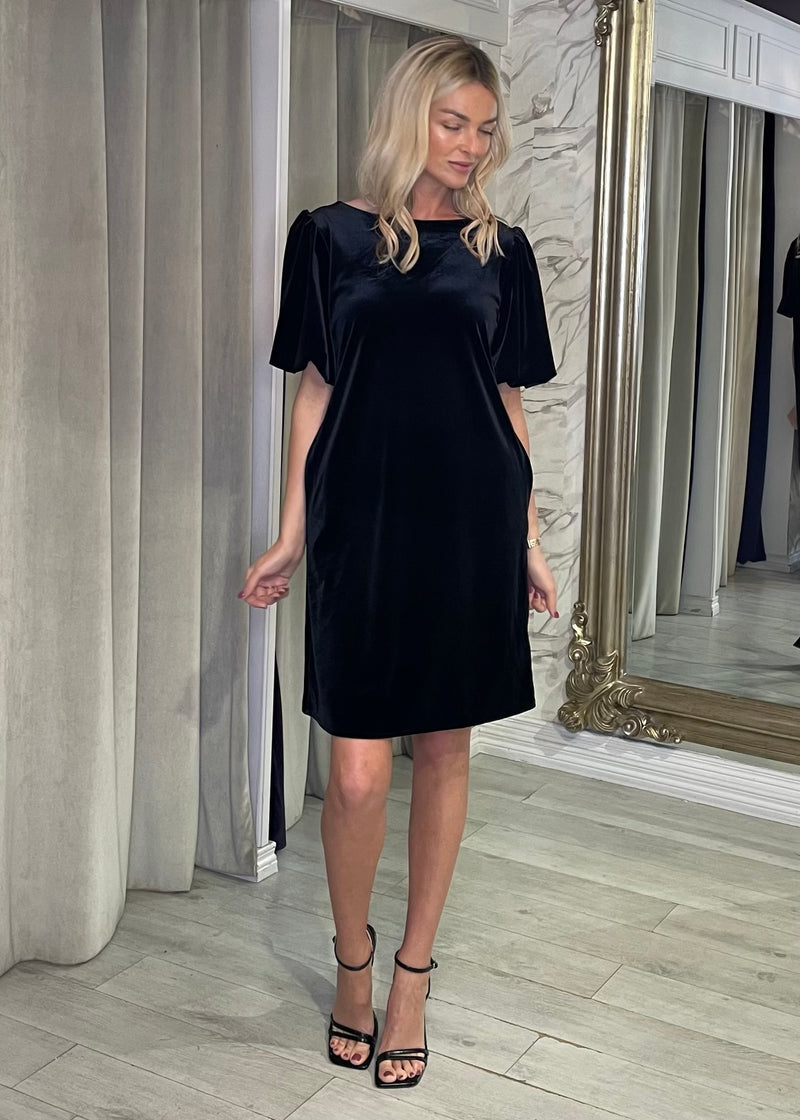 "Oakley" Dress In Black Velvet