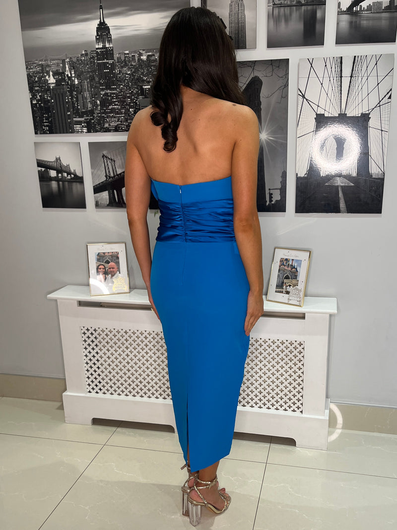 “Sienna” Bow Dress In Teal