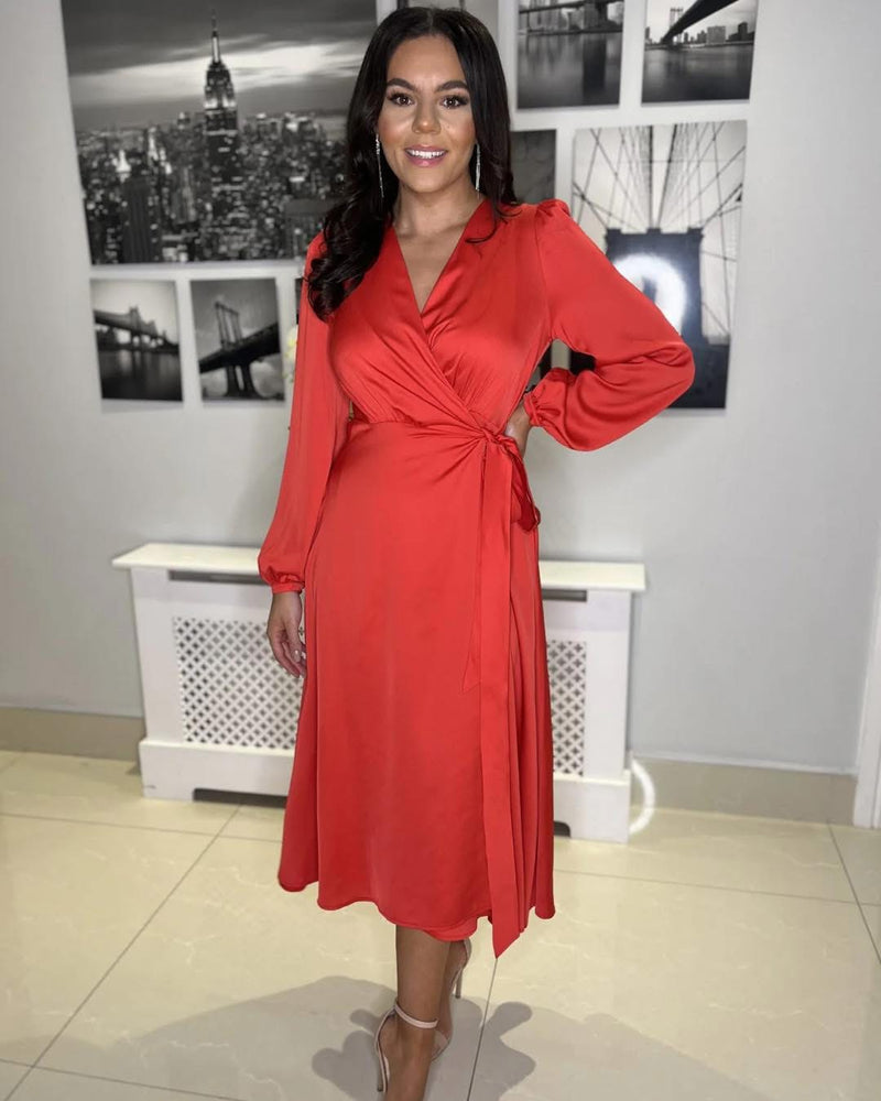 "Eliza" Dress In Red