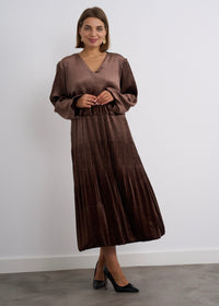"Sadie" Dress In Velvet Brown