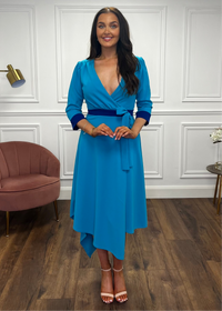 Turquoise Two Tone A-Line Dress