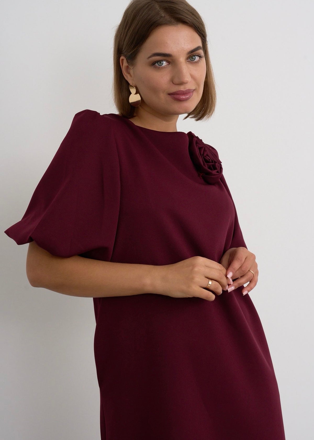 "Emery" Dress In Burgundy