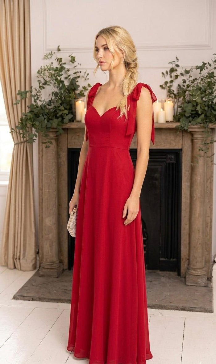 "Tilly” Bridesmaid Dress In Rouge