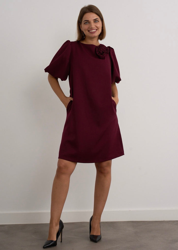 "Emery" Dress In Burgundy