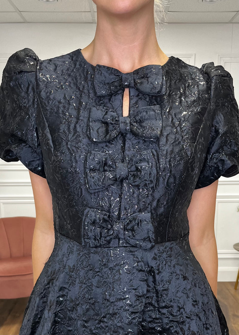 “Priya” Dress In Black Jacquard