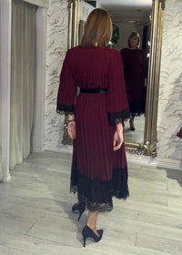 “Angie” Dress In Burgundy