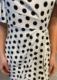 "Fidelma" Dress In Black & White Polka Dot