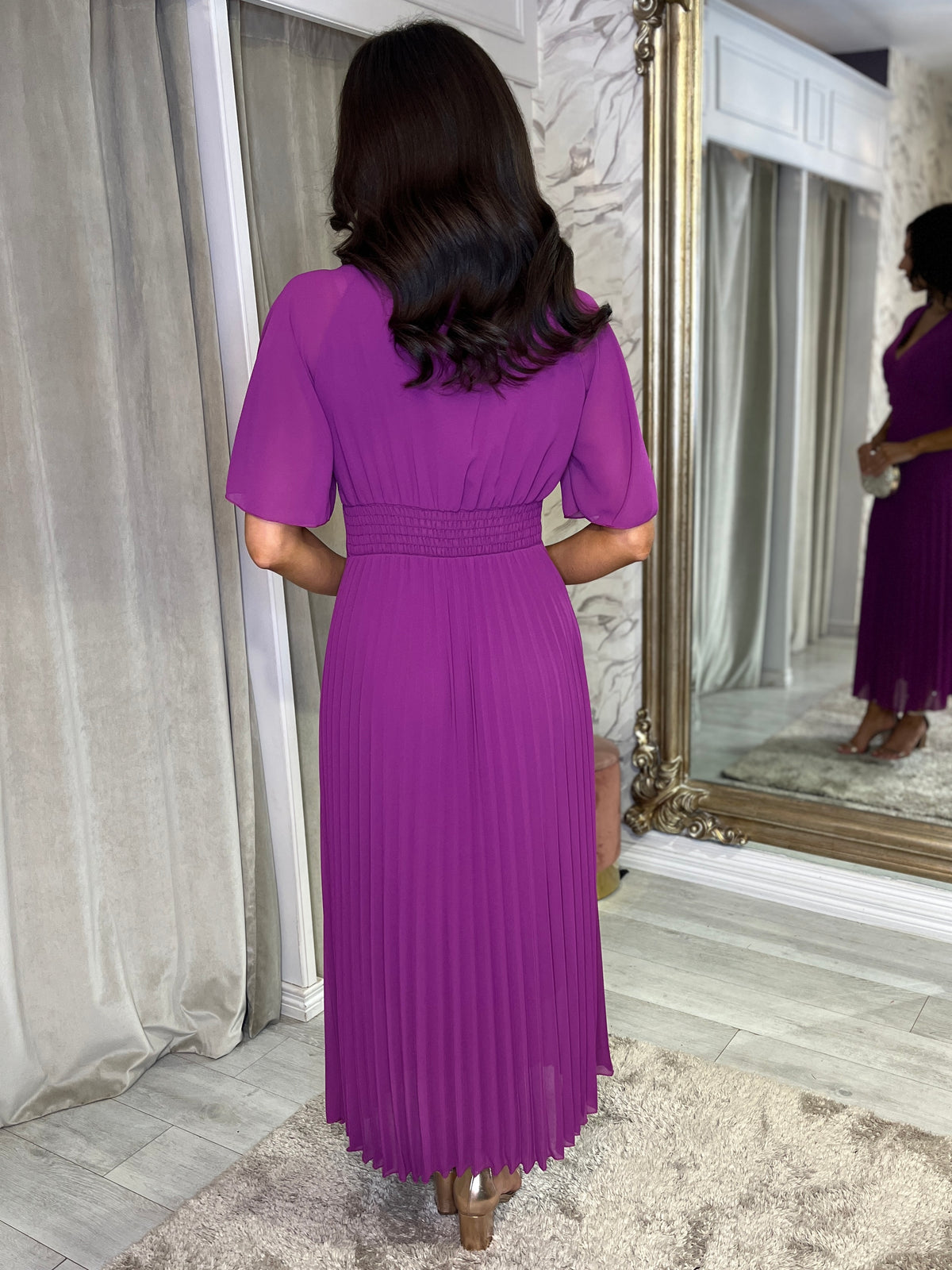 “Sarah” Dress In Magenta